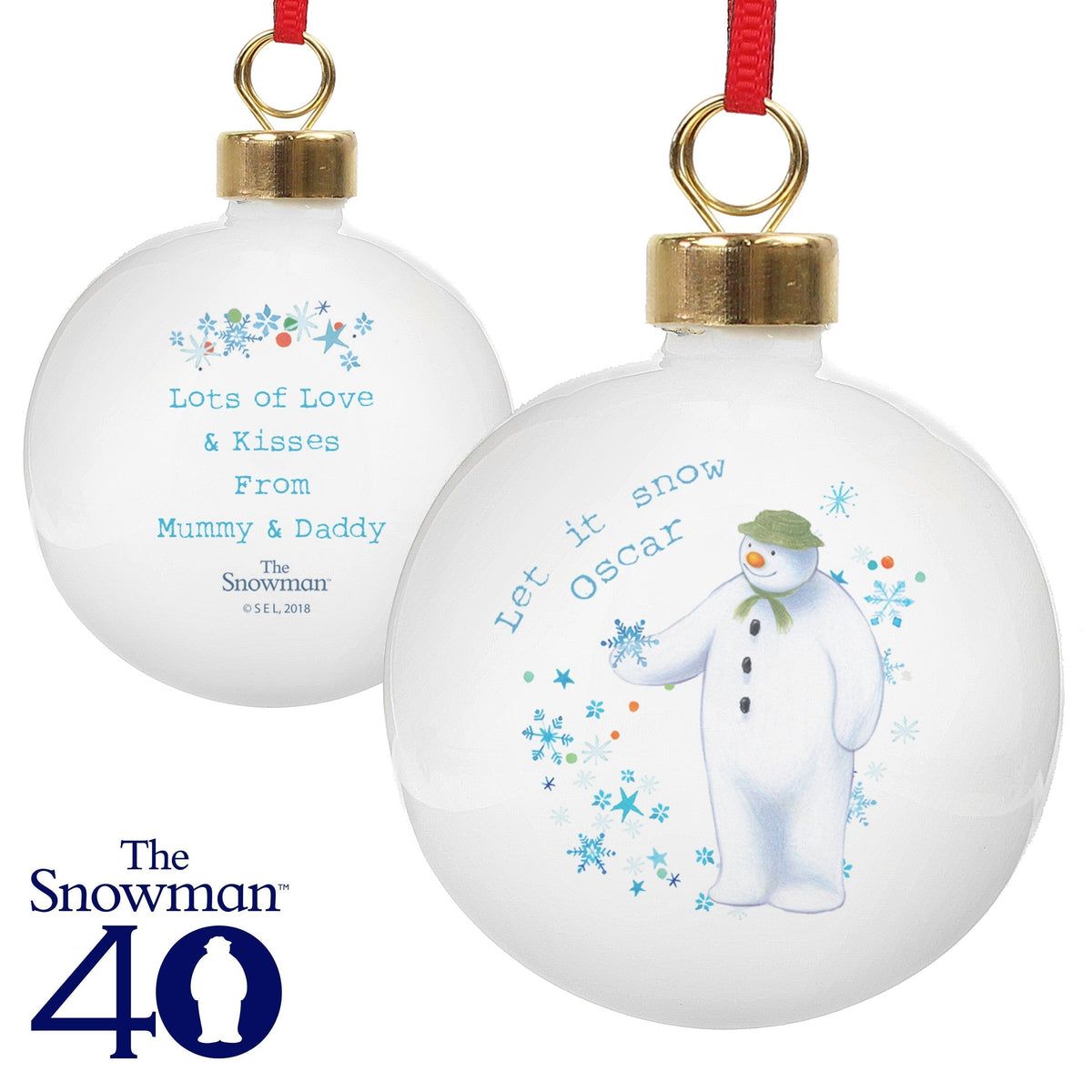 Personalised The Snowman Let It Snow Bauble