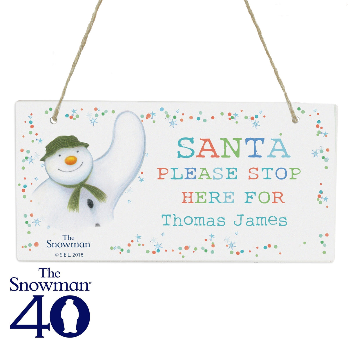 Personalised The Snowman Let It Snow Santa Stop Here Wooden Sign