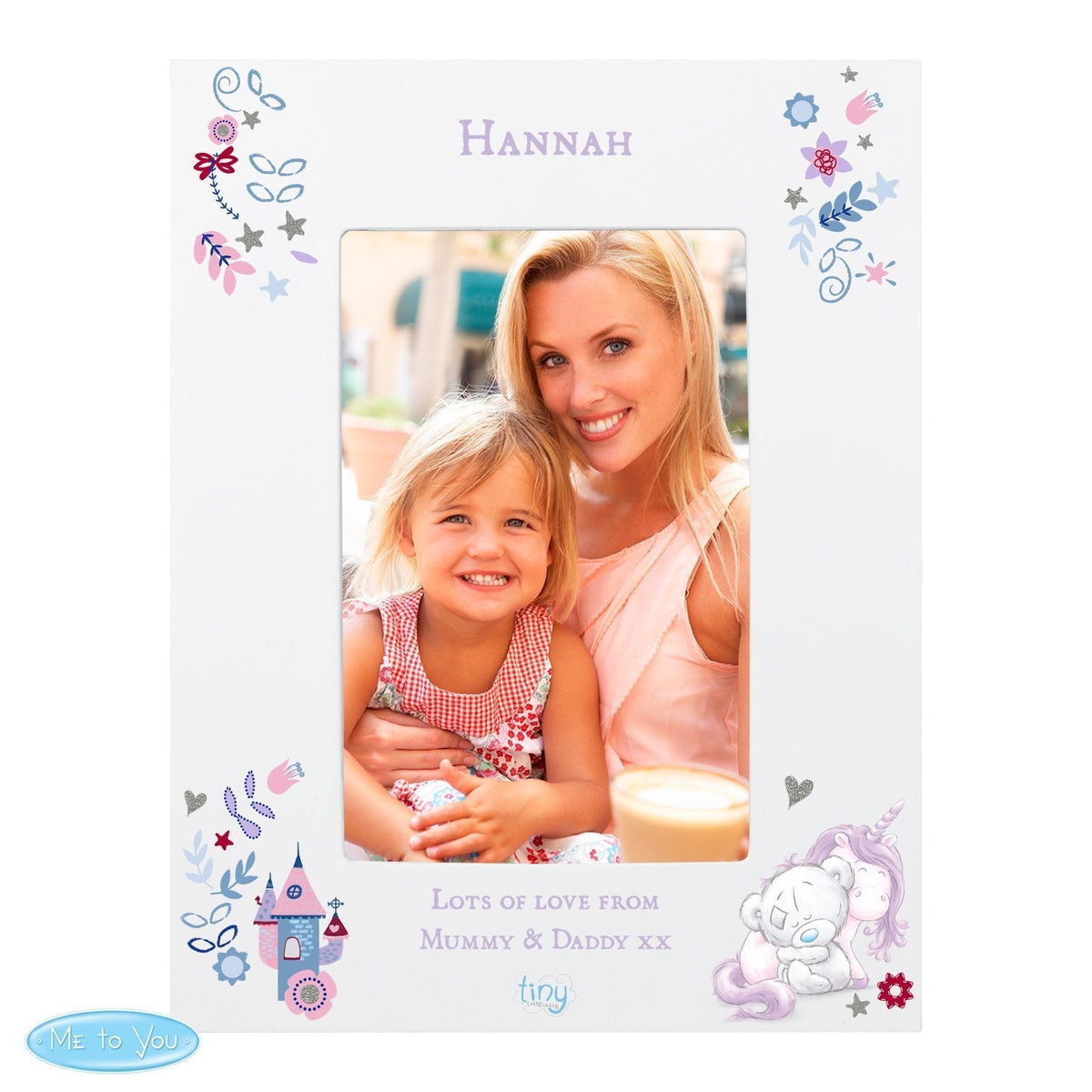 Personalised Tiny Tatty Teddy Unicorn 4x6 Inch Photo Frame