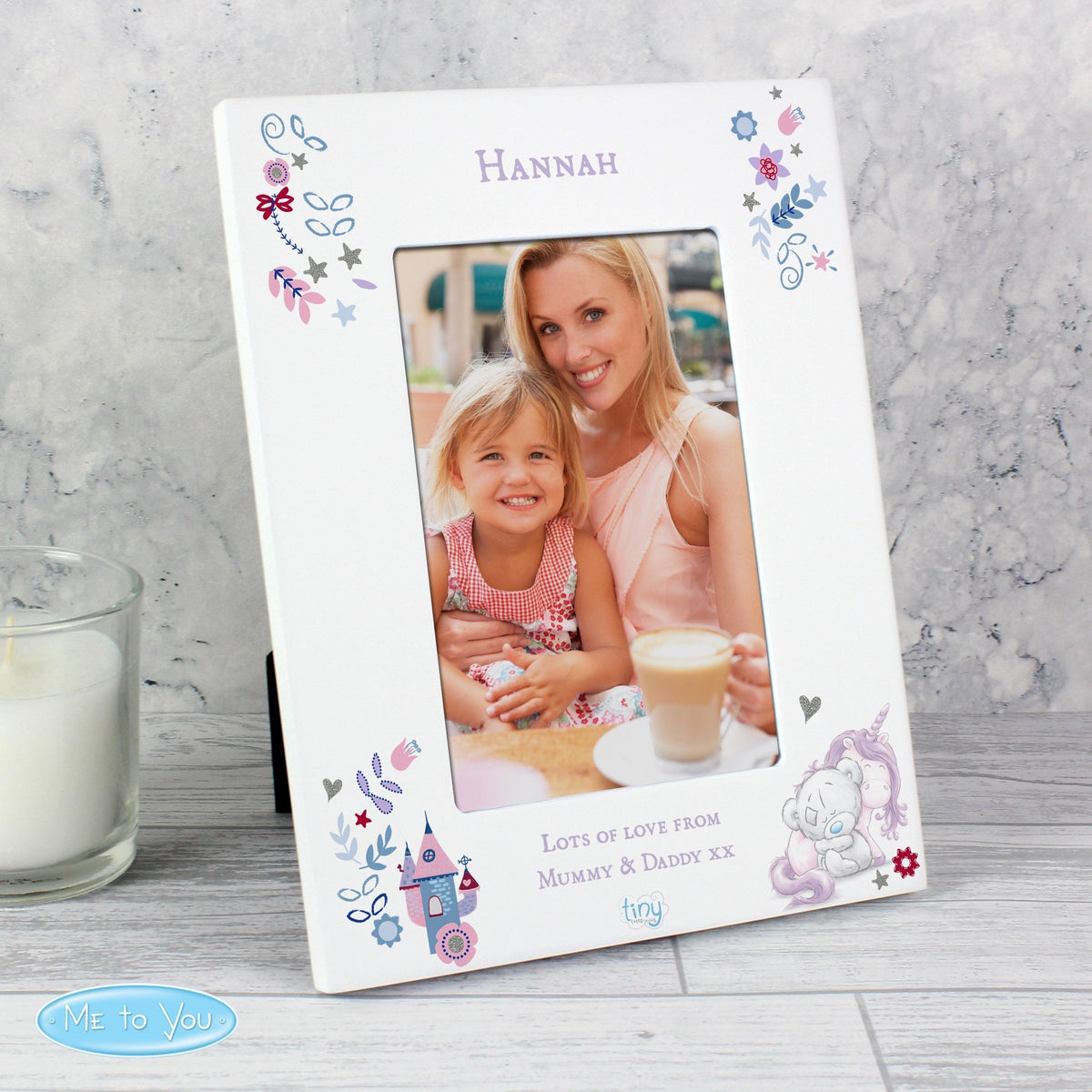 Personalised Tiny Tatty Teddy Unicorn 4x6 Inch Photo Frame