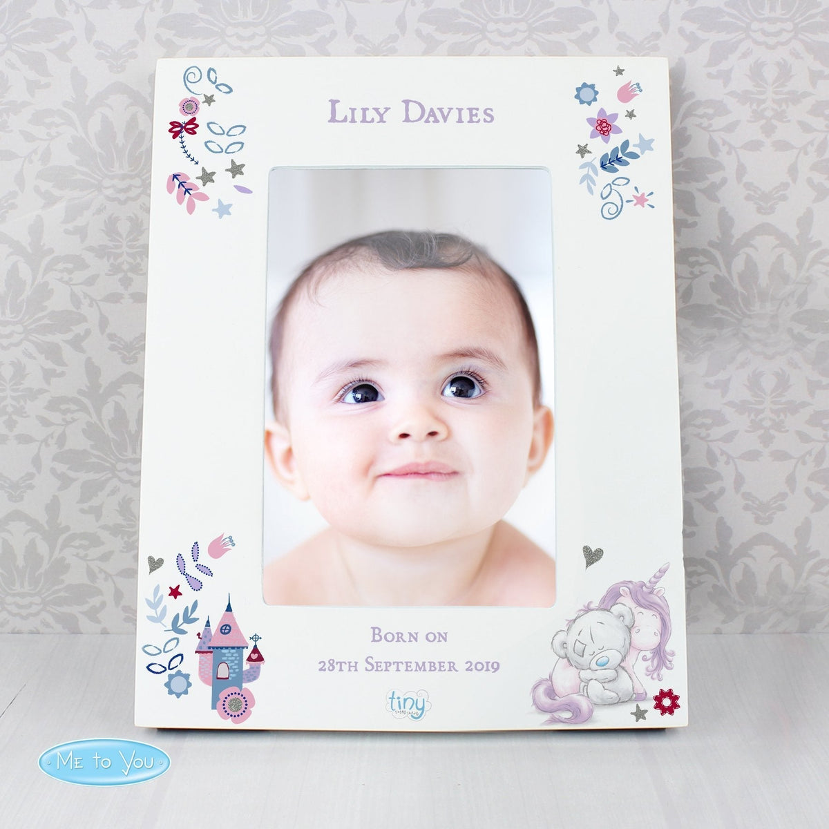 Personalised Tiny Tatty Teddy Unicorn 4x6 Inch Photo Frame