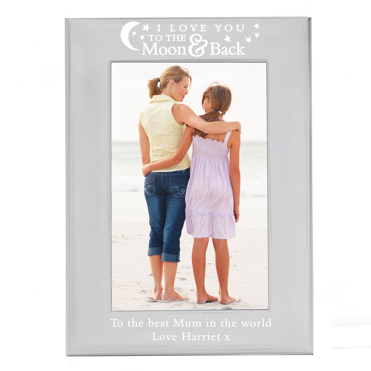 Personalised To The Moon And Back... 4x6 Inch Silver Photo Frame