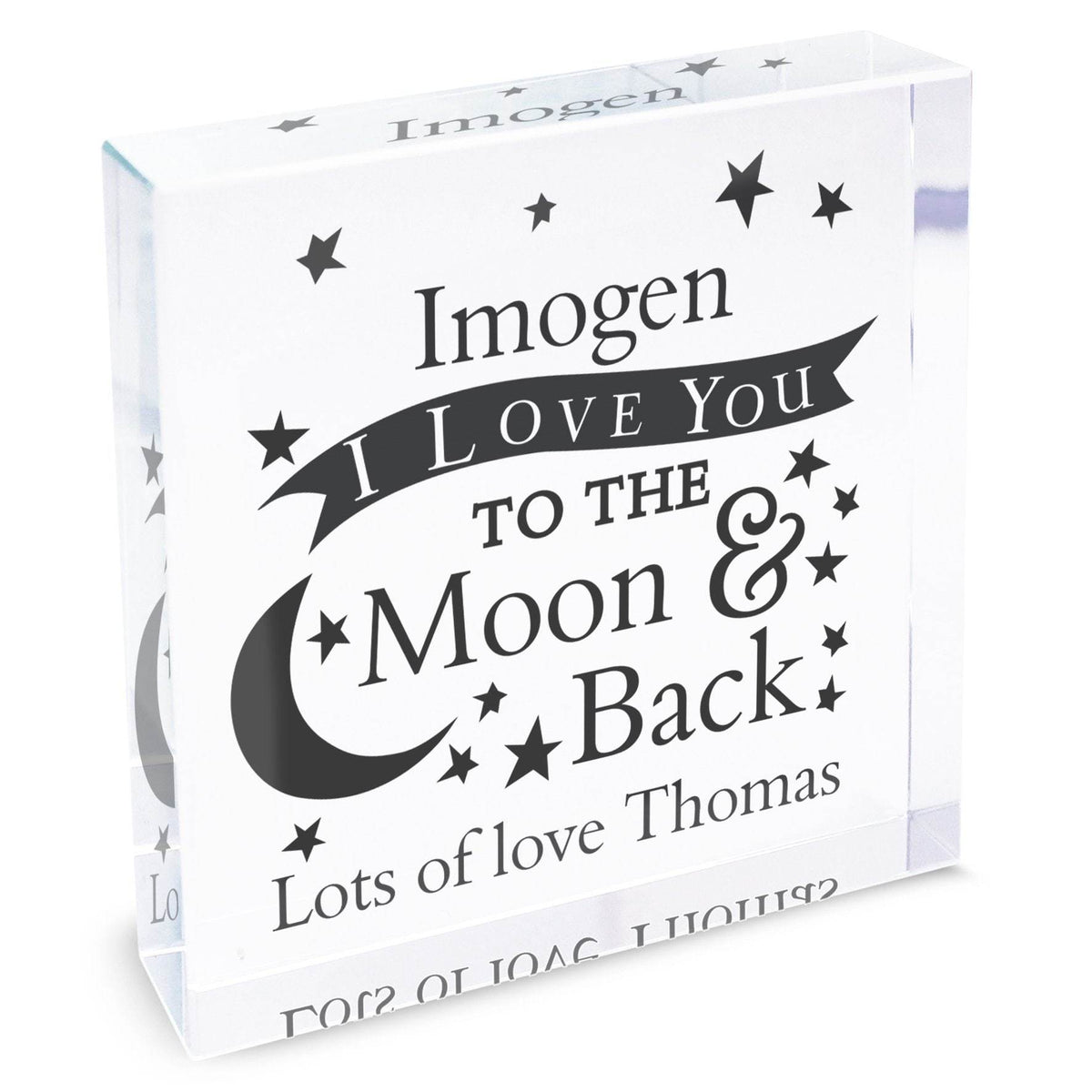 Personalised To The Moon And Back... Large Crystal Token