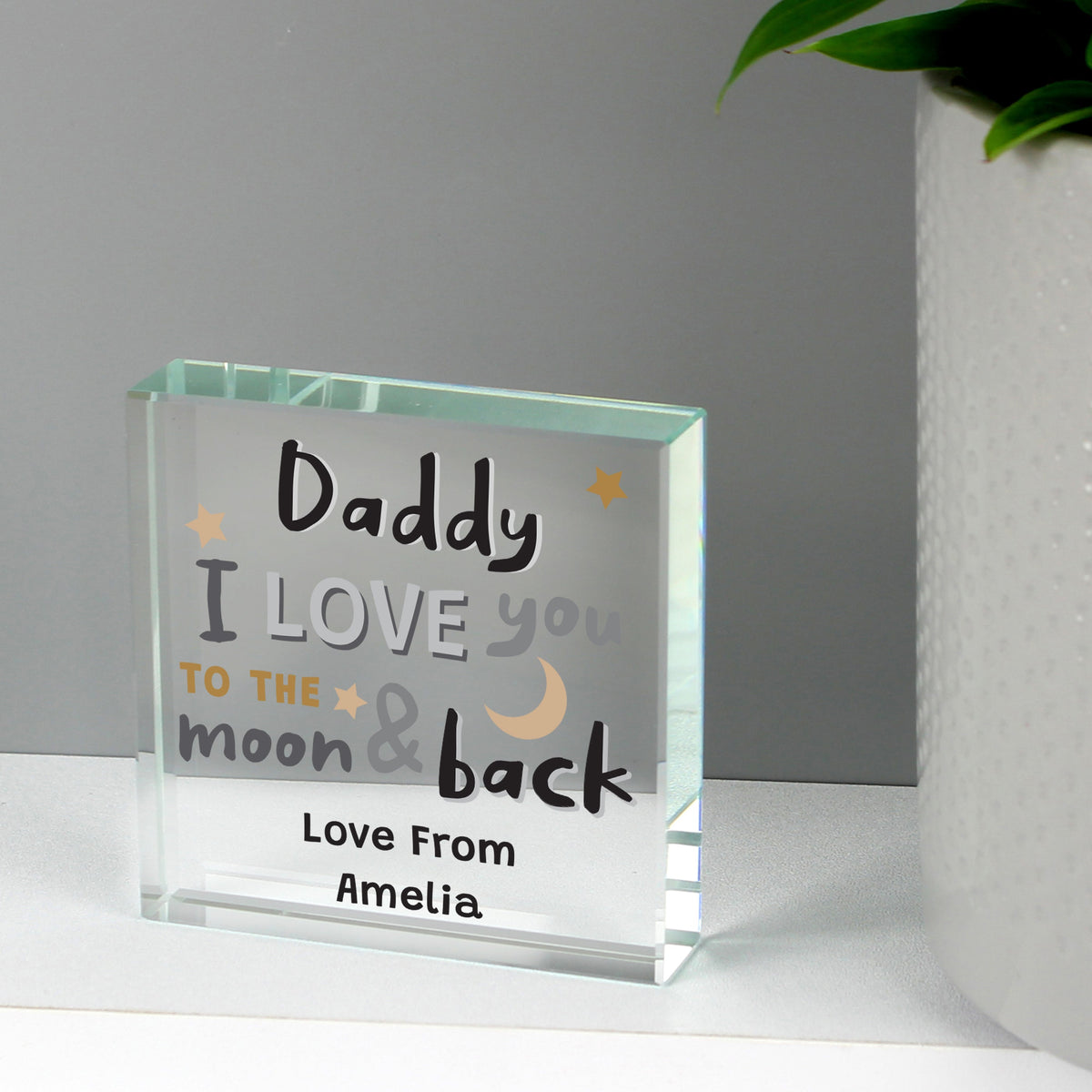 Personalised To The Moon And Back... Large Crystal Token