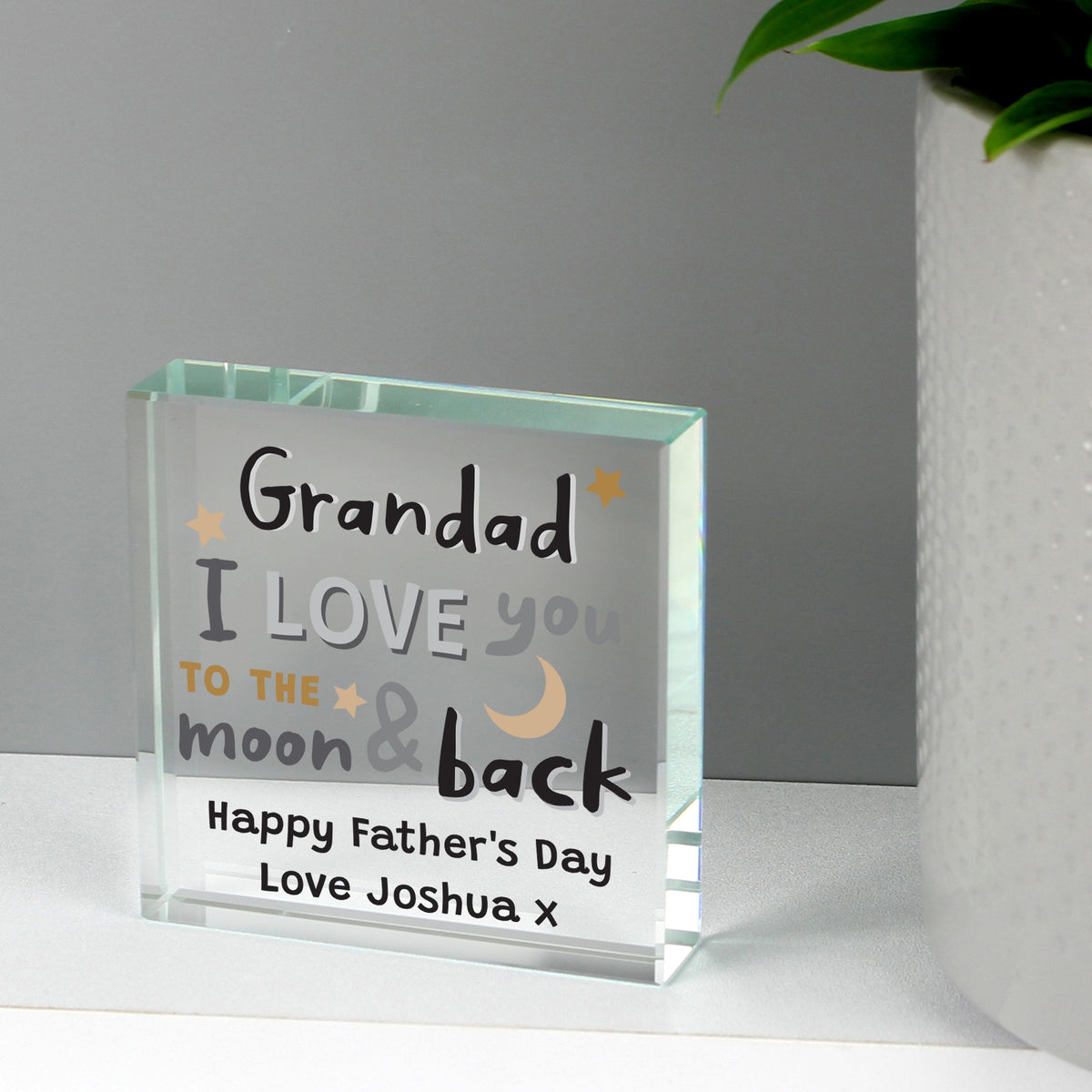 Personalised To The Moon And Back... Large Crystal Token