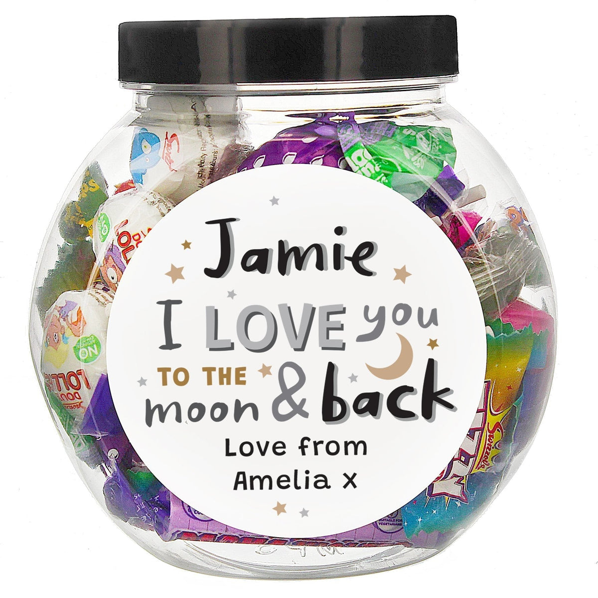 Personalised To The Moon And Back Sweet Jar