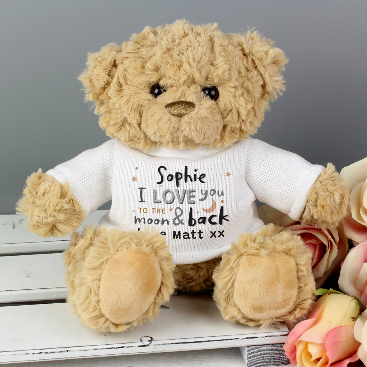 Personalised To The Moon And Back Teddy Bear