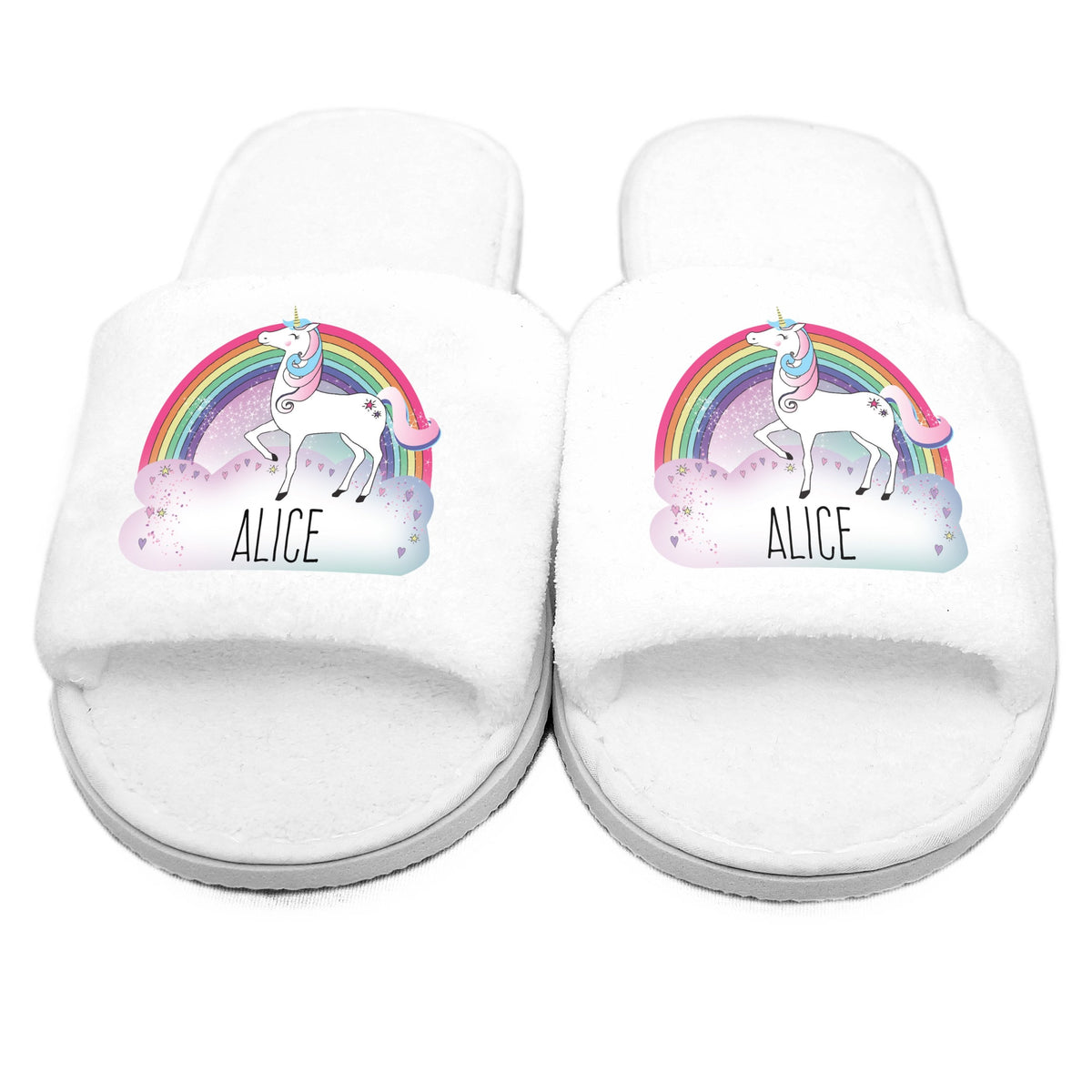 Personalised Unicorn Velour Slippers