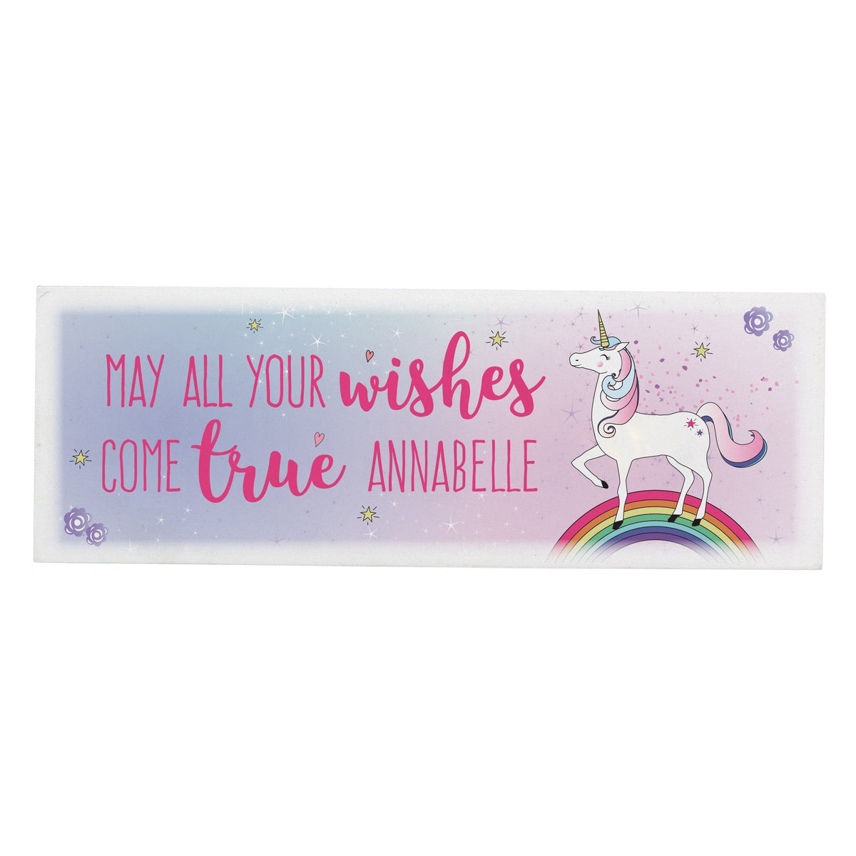 Personalised Unicorn Wooden Block Sign