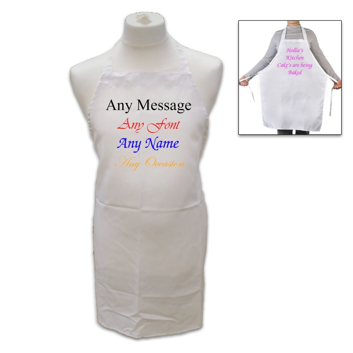 Personalised White Adult Apron