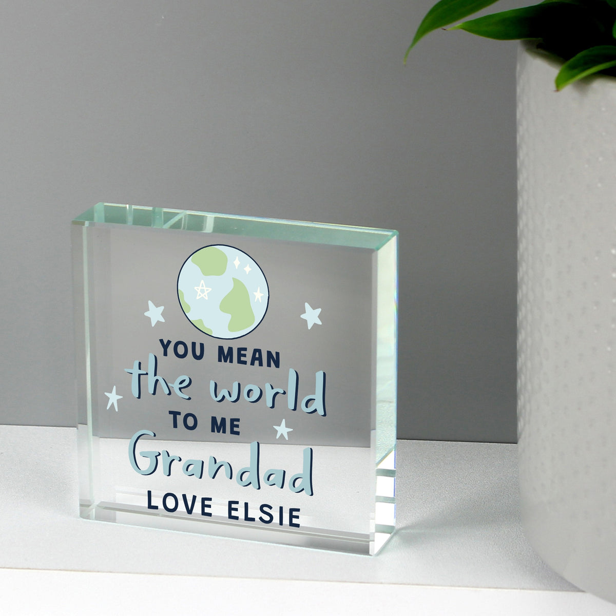 Personalised You Mean The World To Me Large Crystal Token