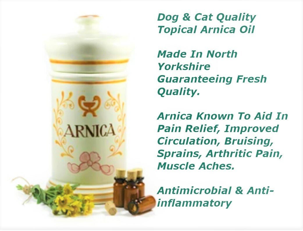 Pet Arnica Oil for Dogs & Cats – Natural Joint Pain Relief – Handmade in the UK