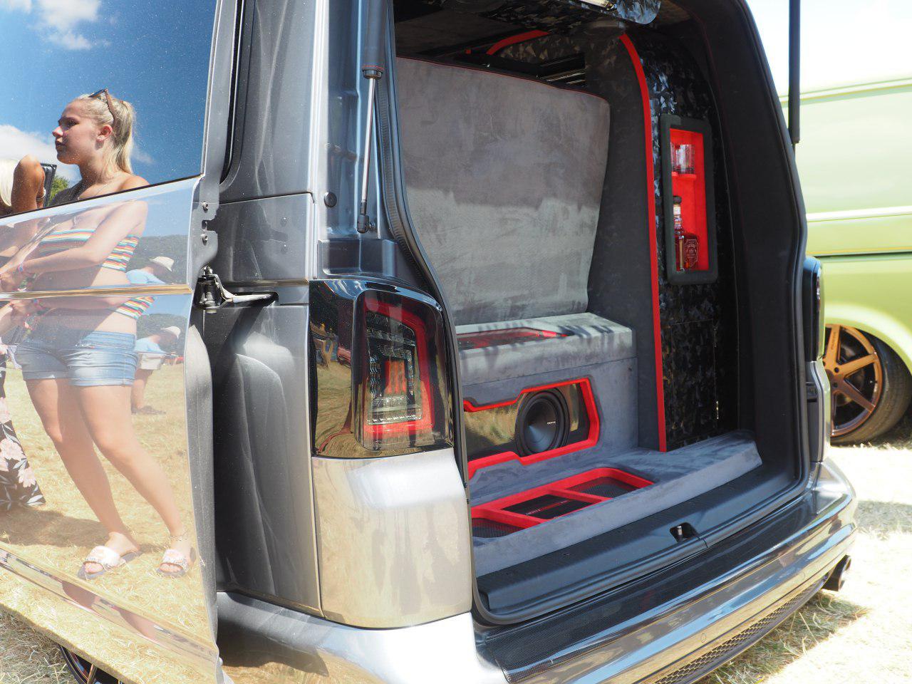 For VW T5 Transporter MK3.1 Tailgate LED Rear Lights Smoked Full Frame Light Bar Upgrade – Van-X