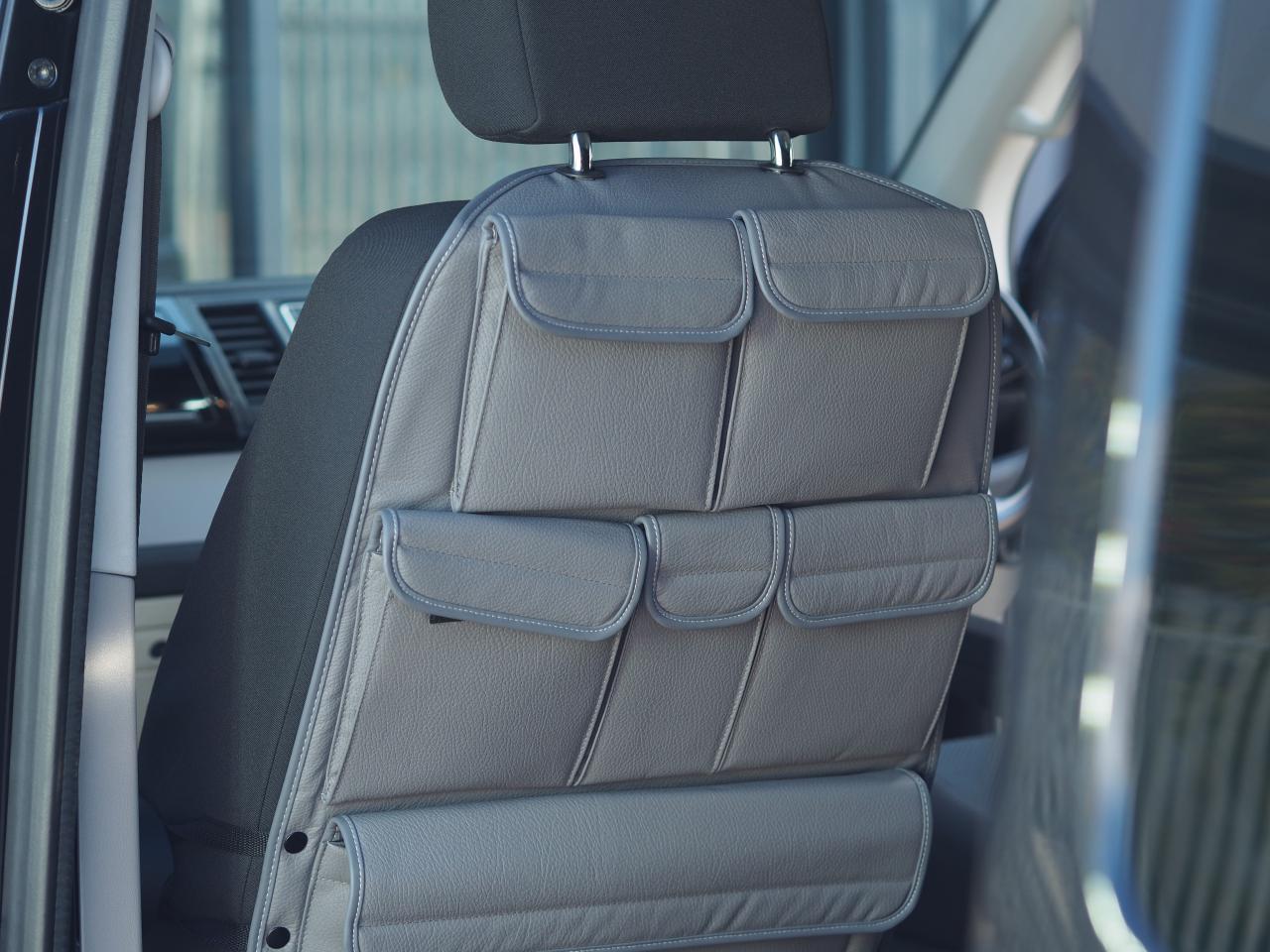 For VW T5 T5.1 Transporter Campervan Leatherette Back Seat Organiser – 2-Piece Bundle | Van-X