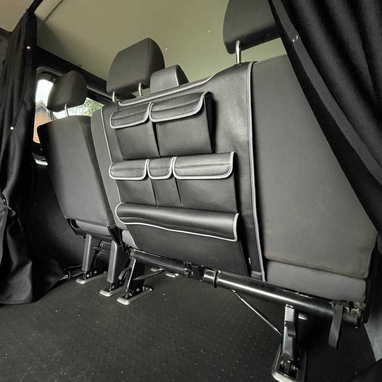 For VW T5 & T5.1 Transporter Double Back Seat Organiser – Premium Leatherette Storage | Van-X