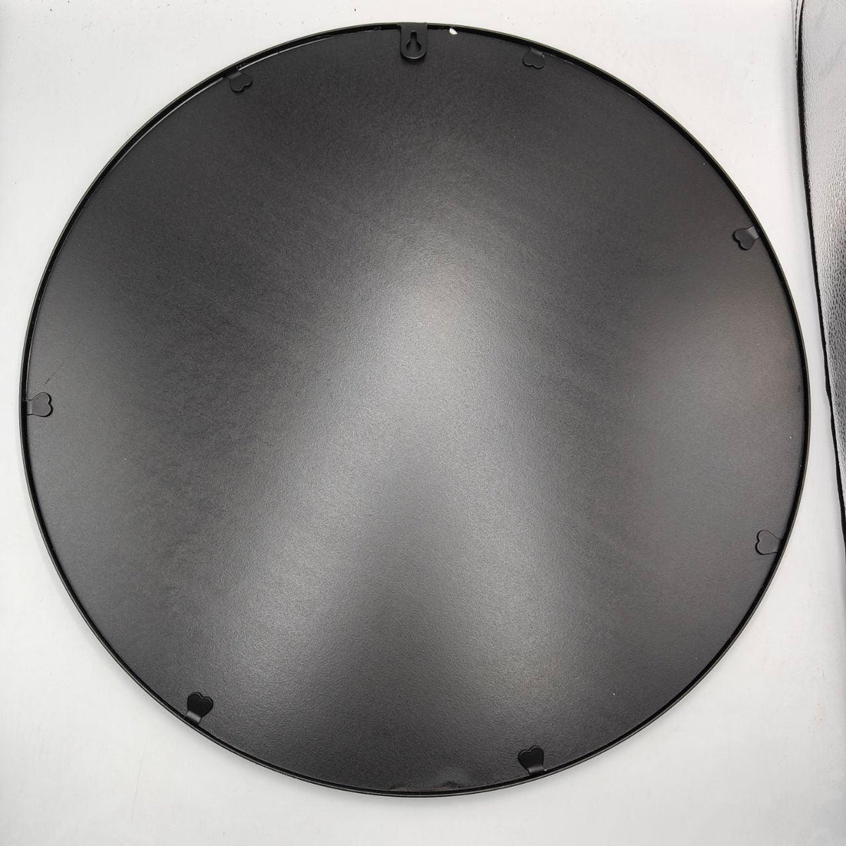Round Wall Mirror 50x50cm Metal Frame Black Bathroom Living Room Decor ZENIDA