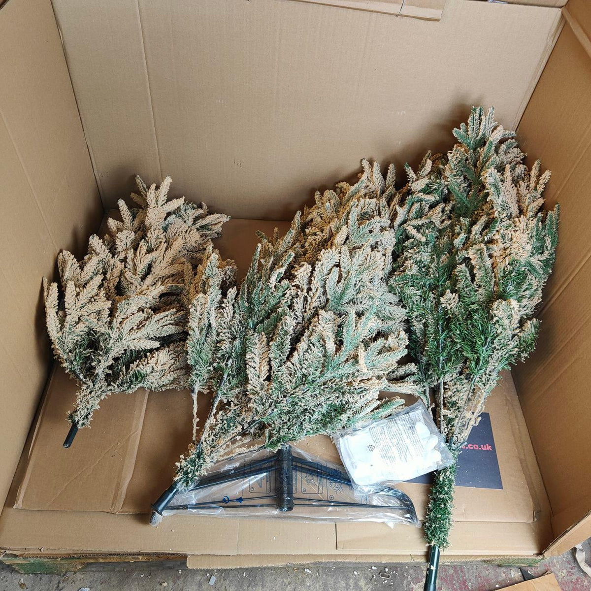 Artificial Christmas Tree 2.3m Brown Flocked with Folding Metal Stand