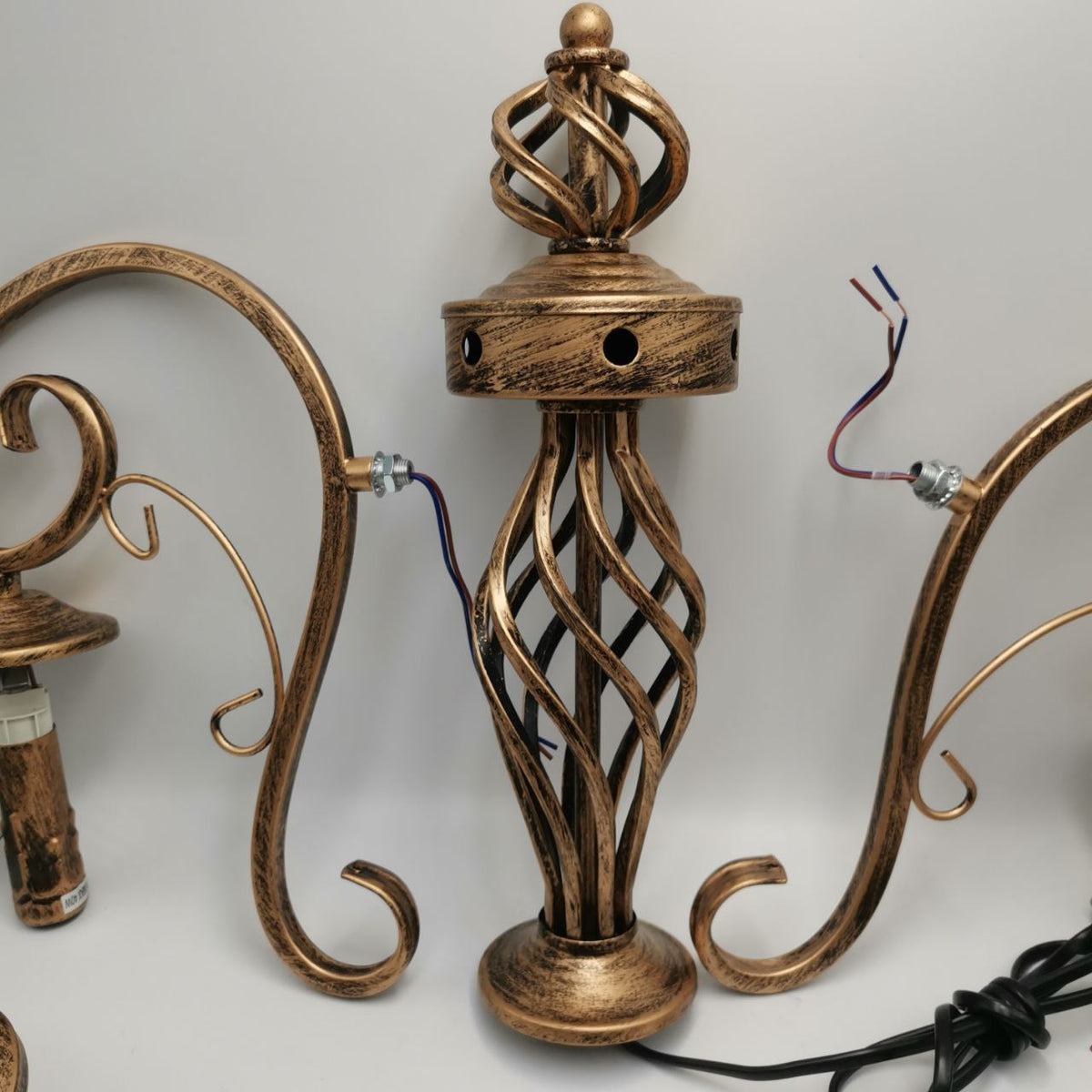 Retro Iron Chandelier European Minimalist LED Candlestick Rust Color JMWYH