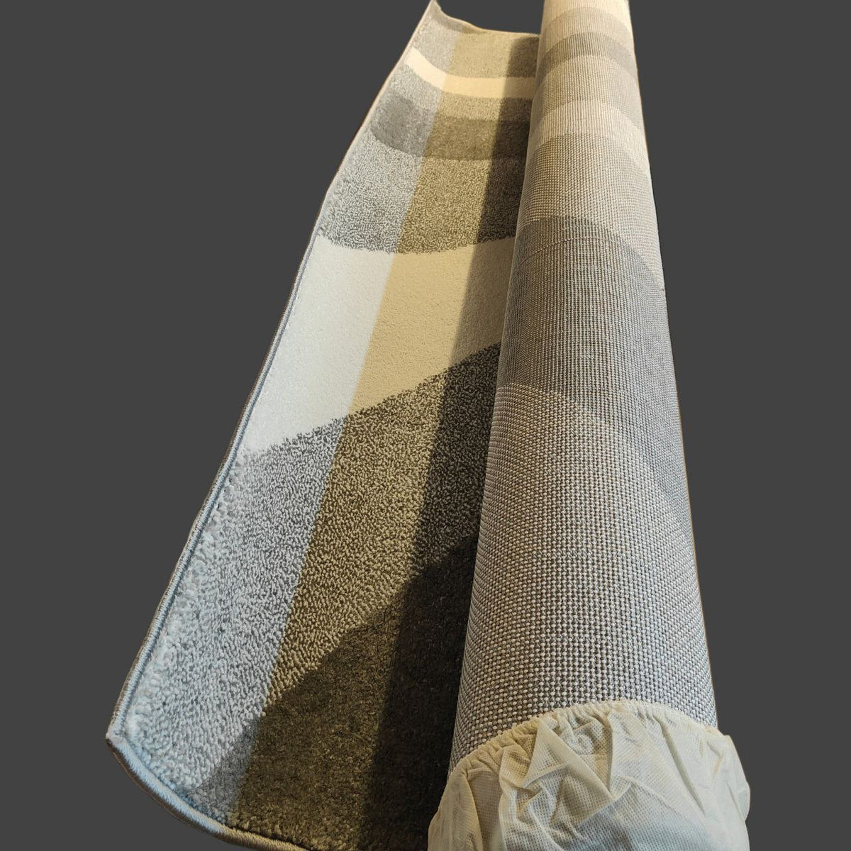 Medium Area Rug 160x230cm Swirl Pattern Vibrant Short Pile Natural