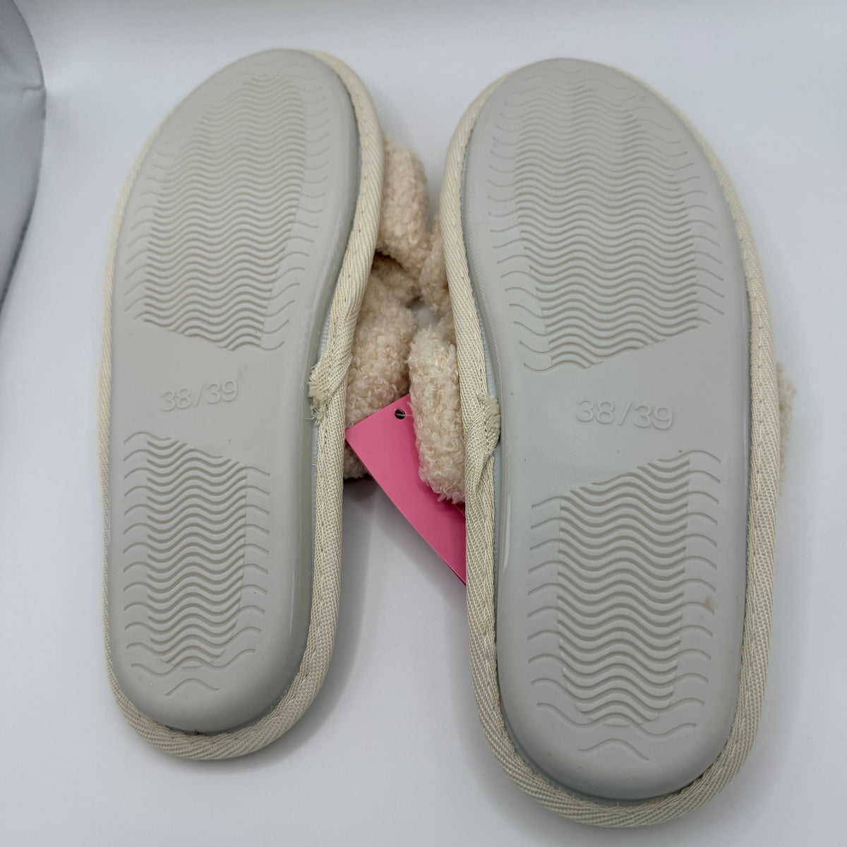 Ladie Winter Slippers Fluffy Fur Memory Foam Beige UK 5/6 (EU 38/39)