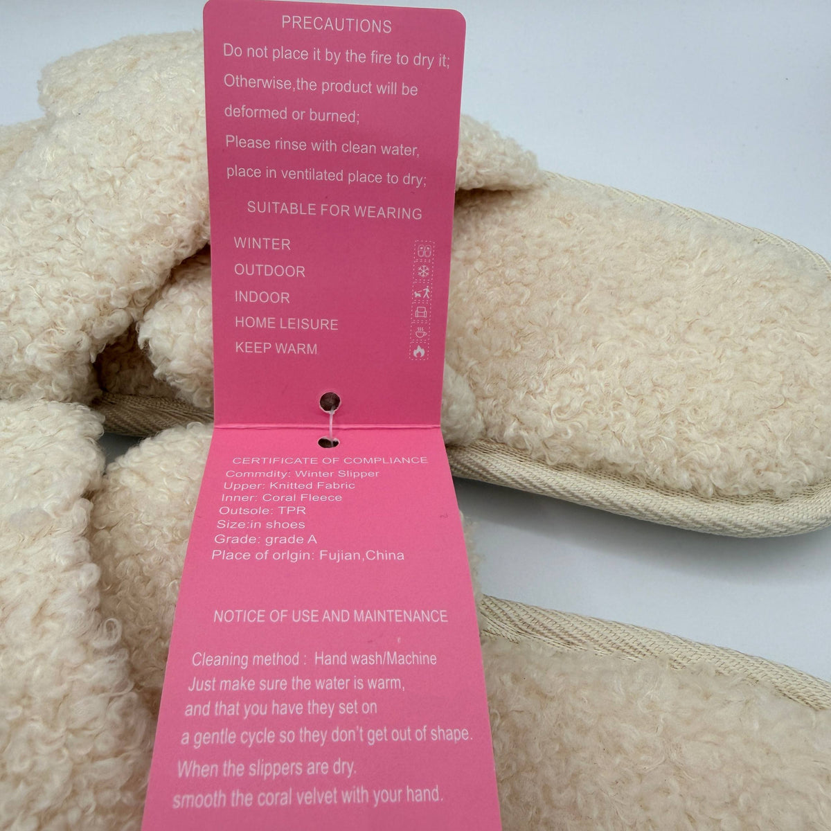 Ladie Winter Slippers Fluffy Fur Memory Foam Beige UK 5/6 (EU 38/39)