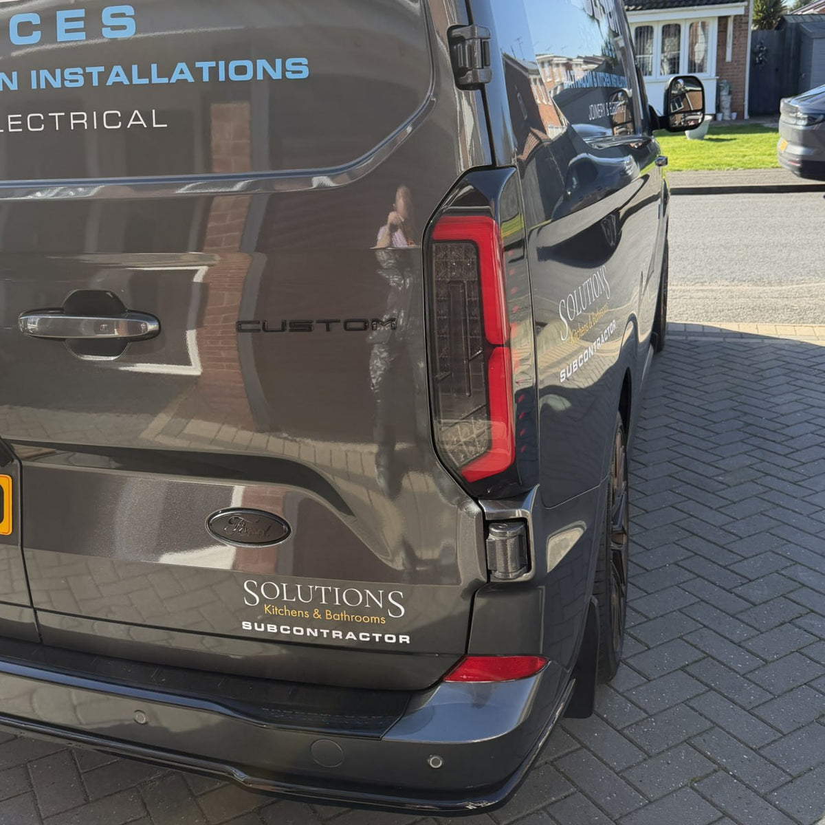 For New Ford Transit Custom 2024-2026 Full LED Rear Lights | Smoked Tail Light Upgrade | Van-X