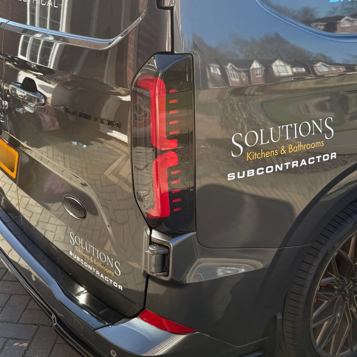 For New Ford Transit Custom 2024-2026 Full LED Rear Lights | Smoked Tail Light Upgrade | Van-X