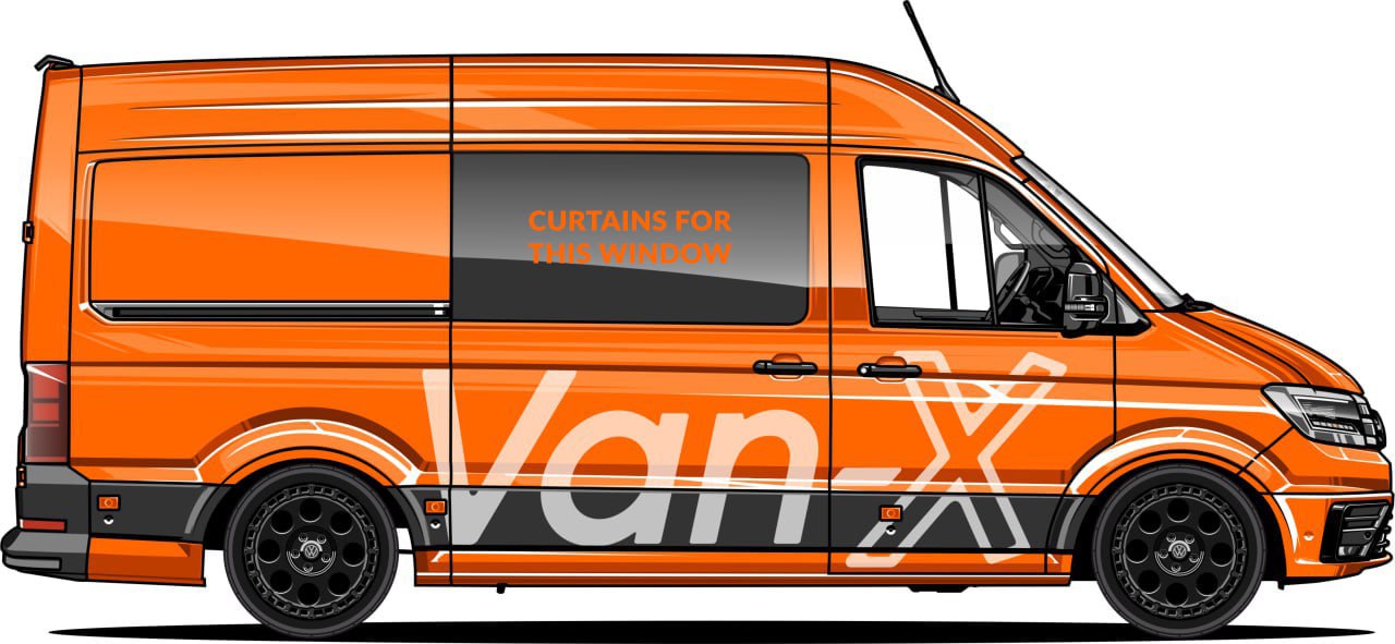 For MAN TGE / New Crafter Premium Window Curtains - Black/Grey - CREATE YOUR OWN BUNDLE | Van-X