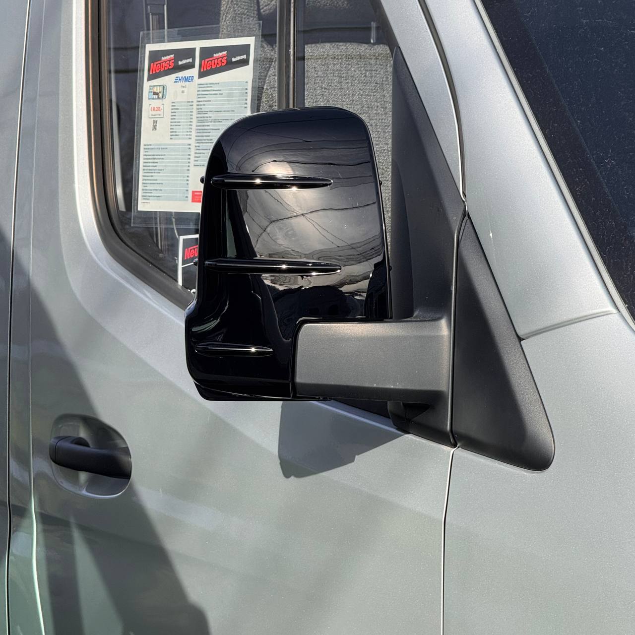 For Mercedes Sprinter Dodge 907 Wing Mirror Covers with Indicator - Gloss Black (Set of 2) - Replacement Caps for 907 Models