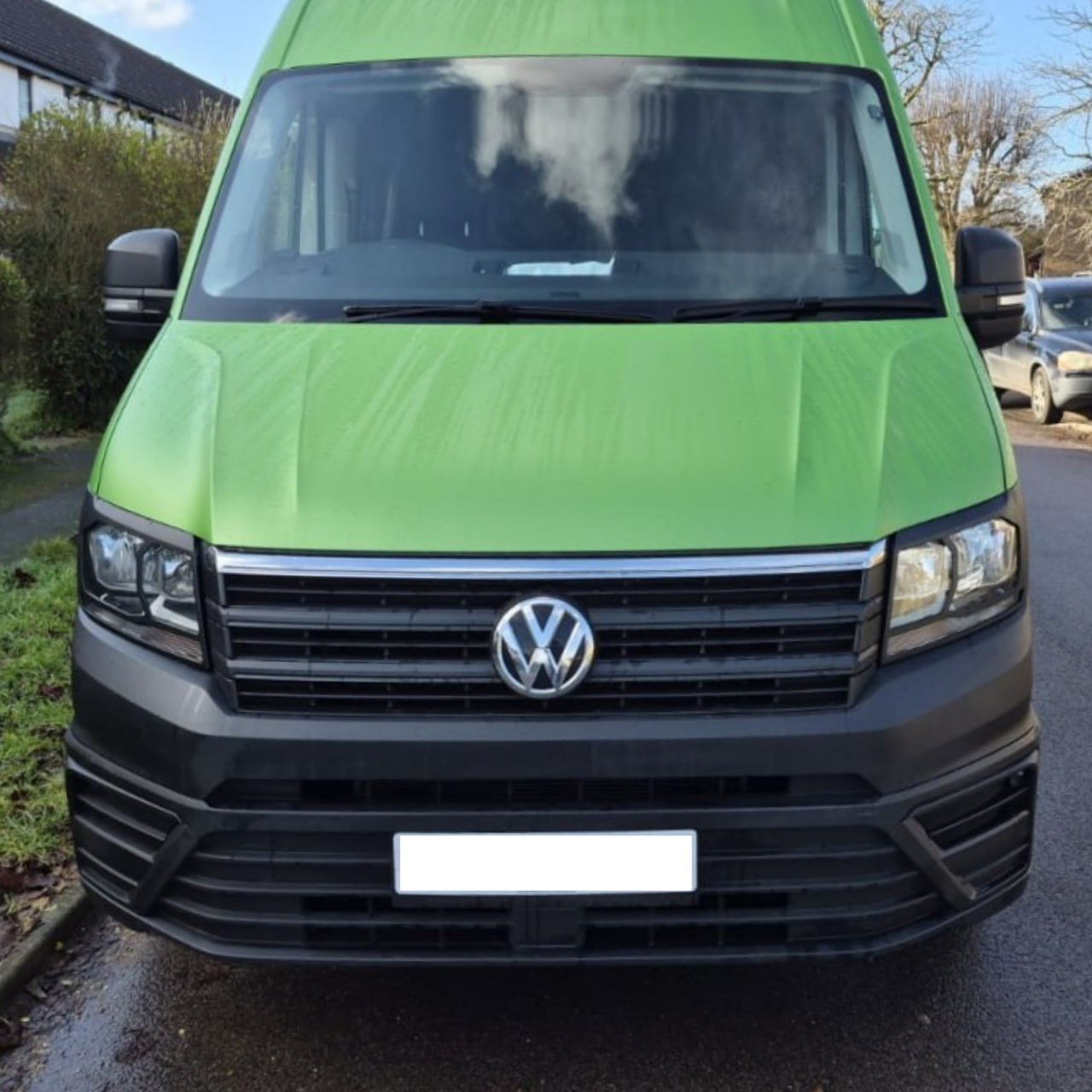 For VW Crafter New Shape Headlight Guards – Hammerite Ultimate Matte Black – Premium Protection | Van-X