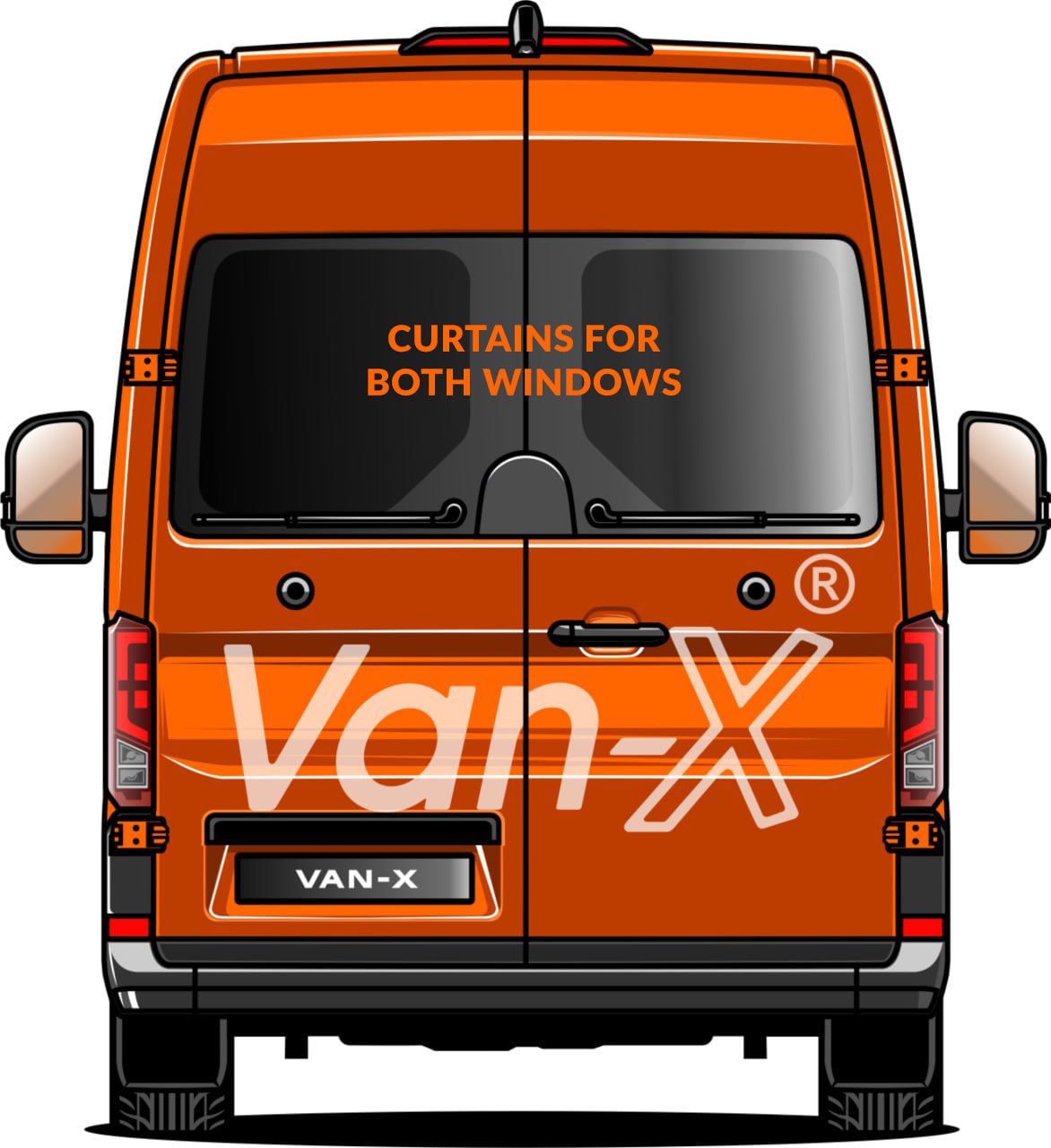 For Vauxhall Movano Premium Window Curtains - Black/Black - Custom Bundle Option | Van-X