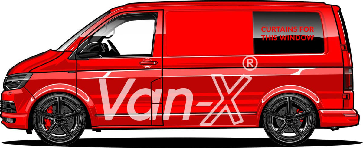 For VW Caddy Van Conversion Premium Window Curtains - Black/Burgundy - CREATE YOUR OWN BUNDLE! Van-X