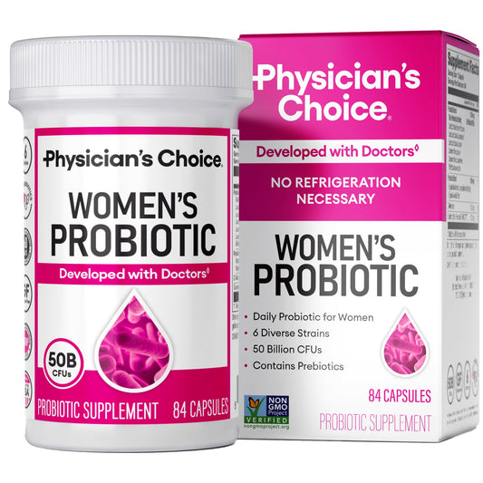 Physician's CHOICE Probiotics for Women - 50B CFU, 6 Strains, Cranberry + Organic Prebiotics - 84 CT