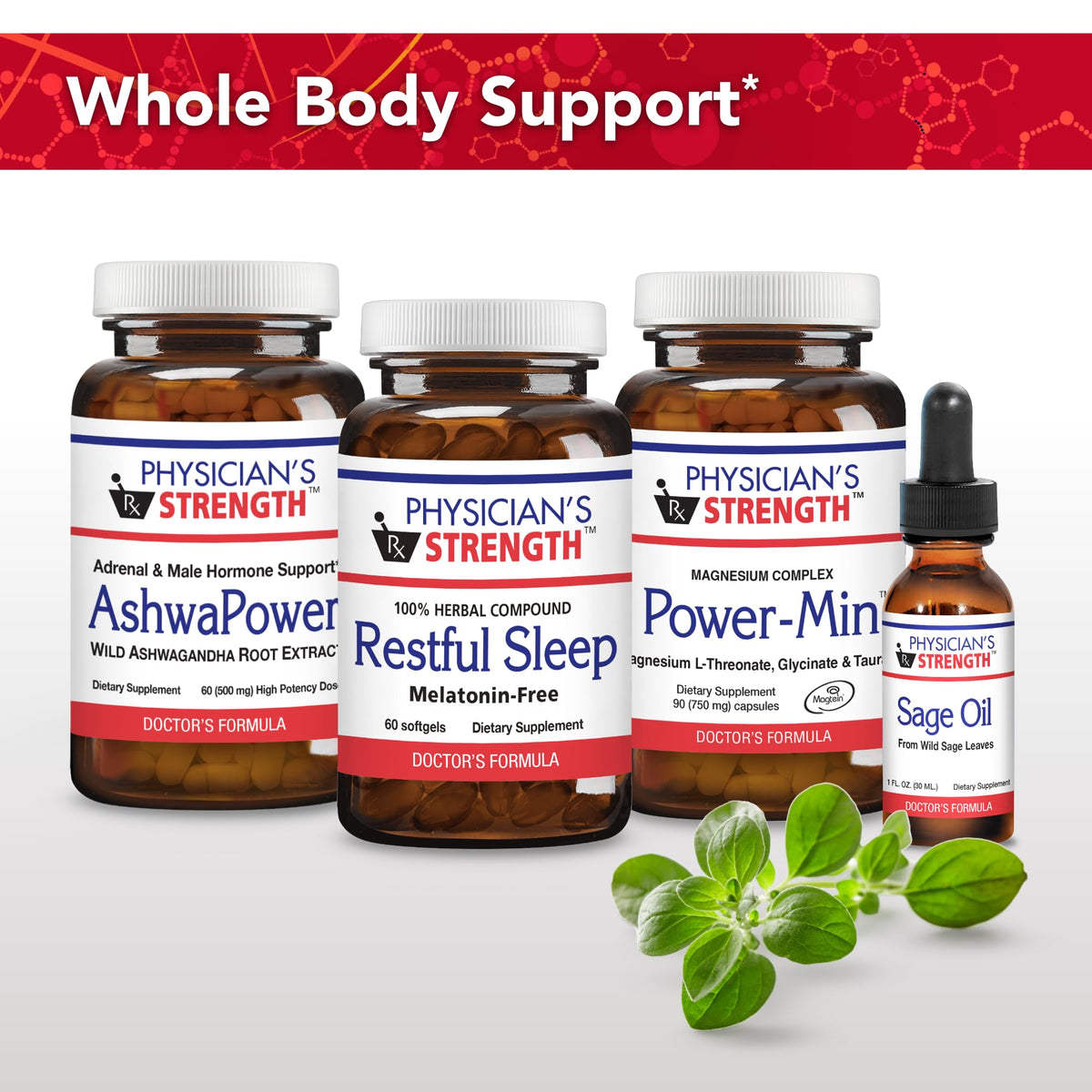 Physician's Strength Power-Min - Magnesium Complex with L-Threonate, Glycinate & Taurate | 90 Capsules | 30 Servings