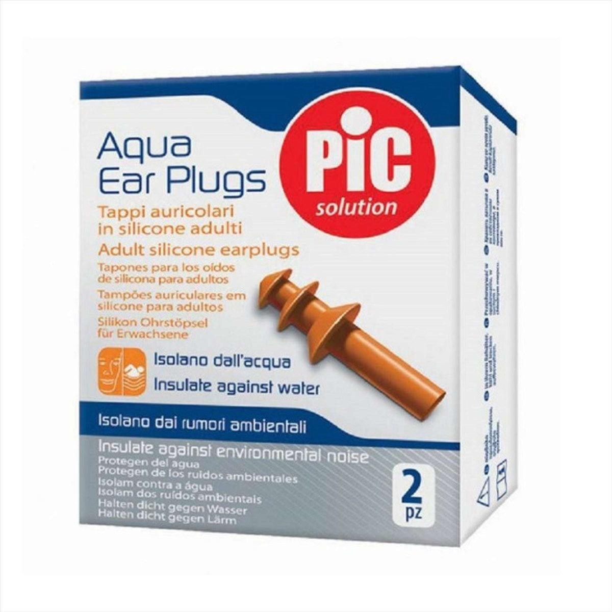 Pic Solution Adults Silicone Aqua Ear Plugs (1 Pair)