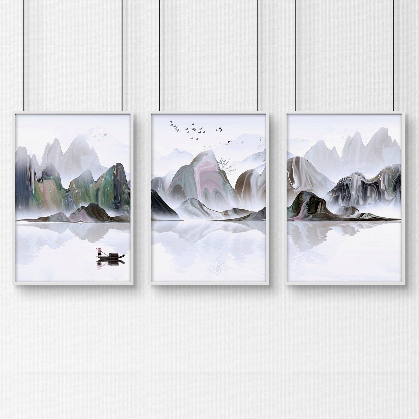 Pictures for bedrooms | set of 3 Japanese wall art prints