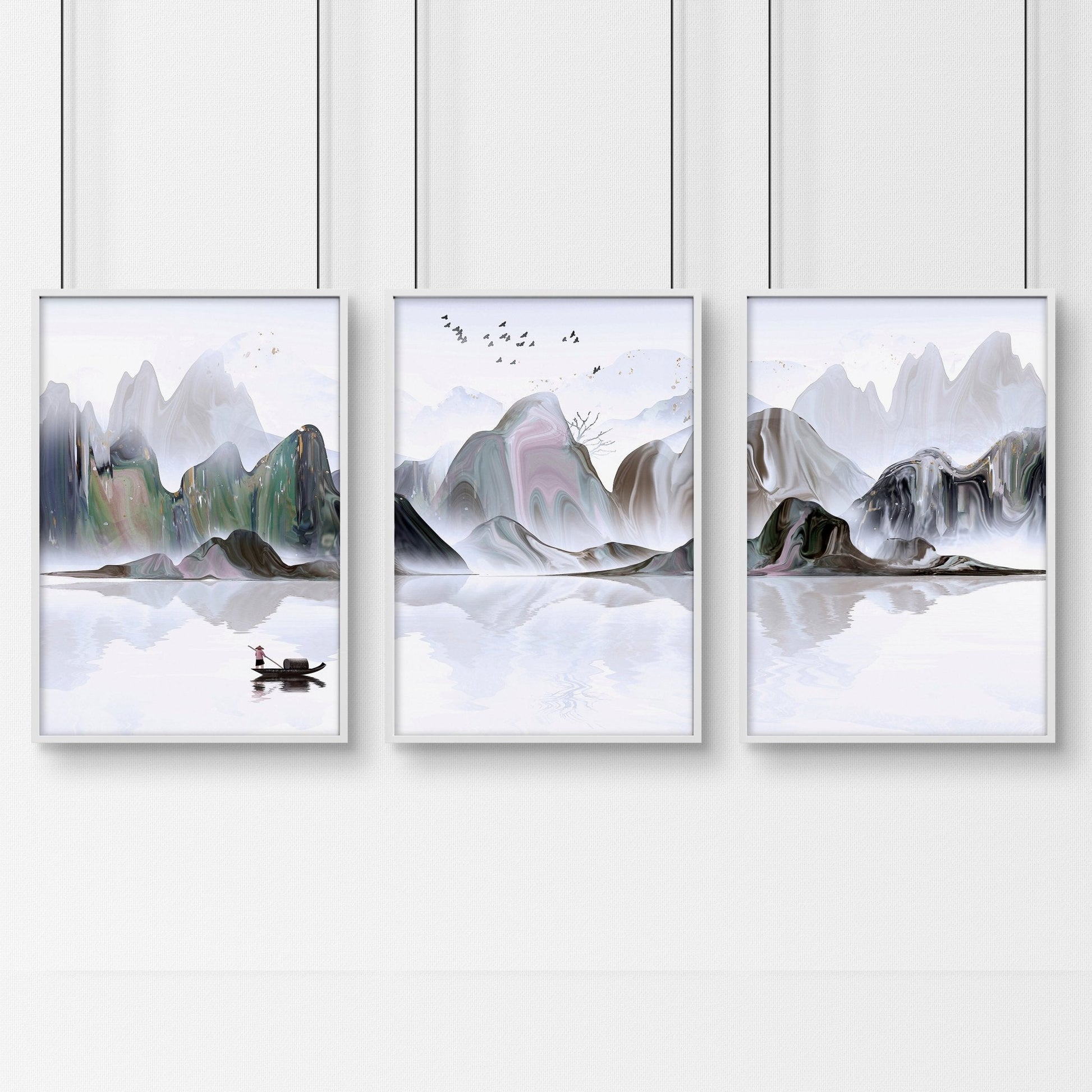 Pictures for bedrooms | set of 3 Japanese wall art prints