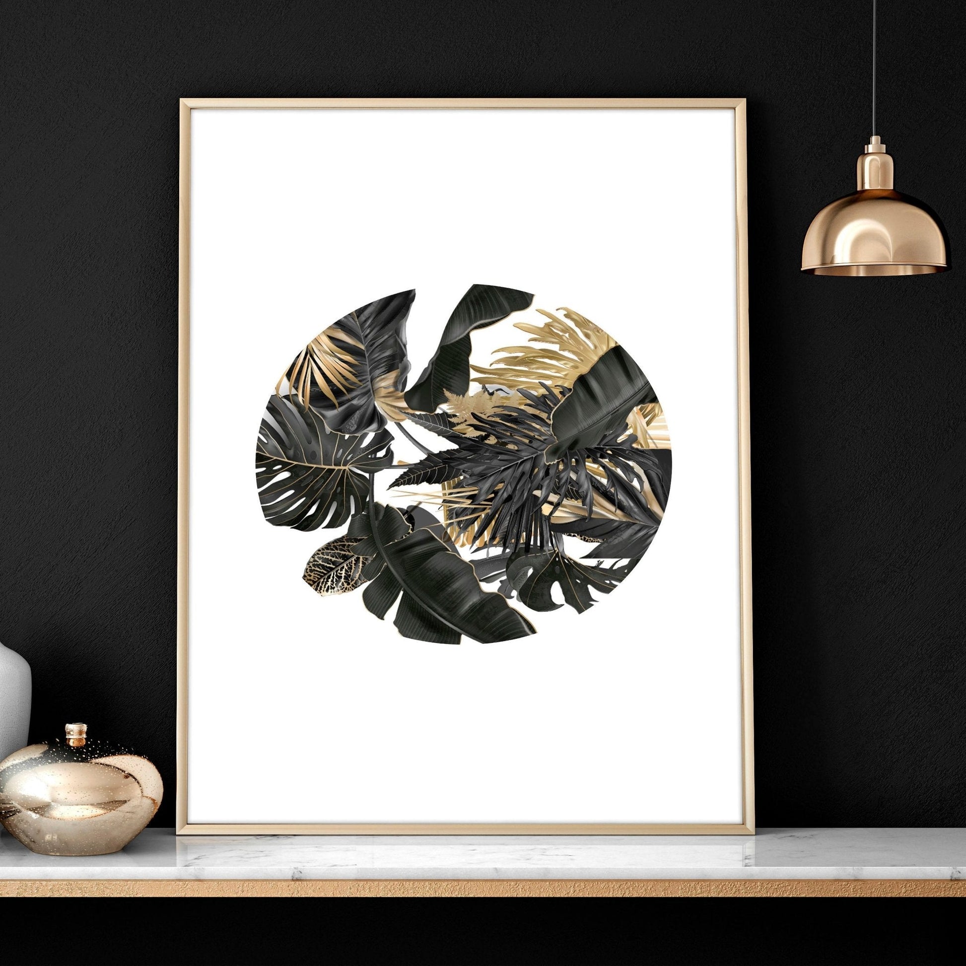Pictures for office wall | set of 3 Tropical Gold wall art prints