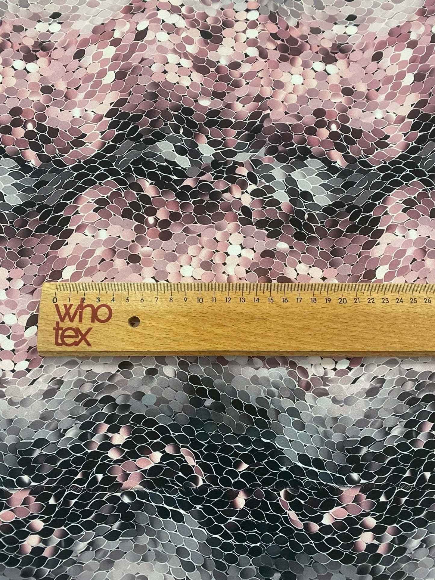Pink and Black Abstract Scales Fabric by the Metre