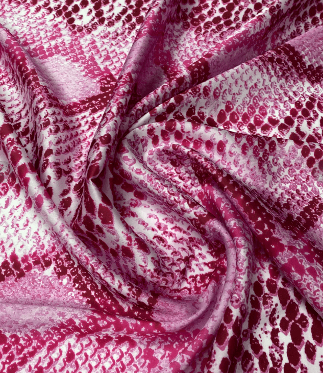 Pink and White Snake Skin Fabric by the Metre