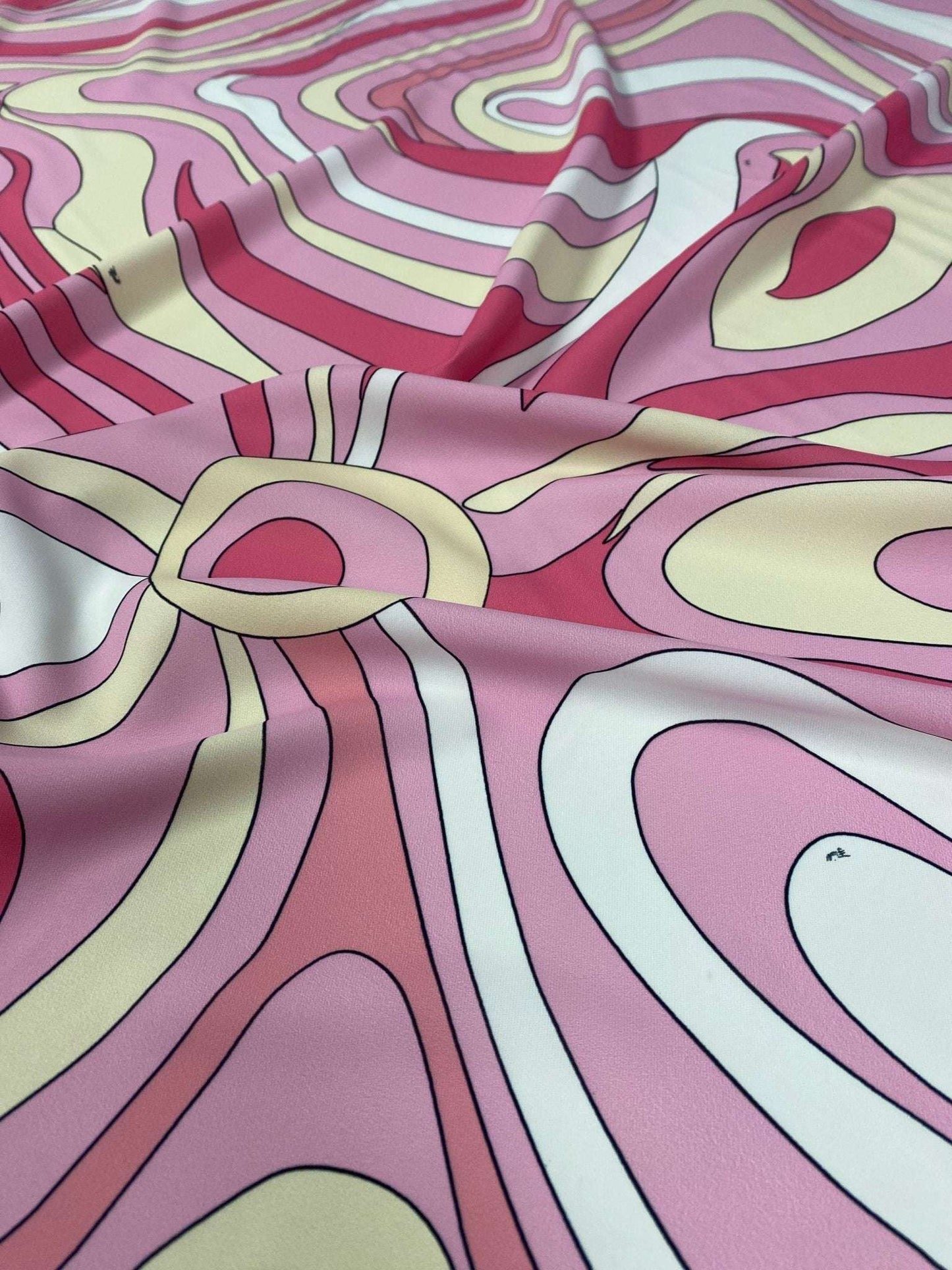 Pink and Yellow Psychedelic Fabric by the Metre