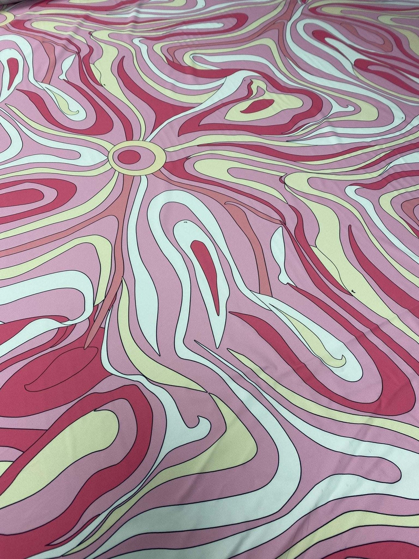 Pink and Yellow Psychedelic Fabric by the Metre
