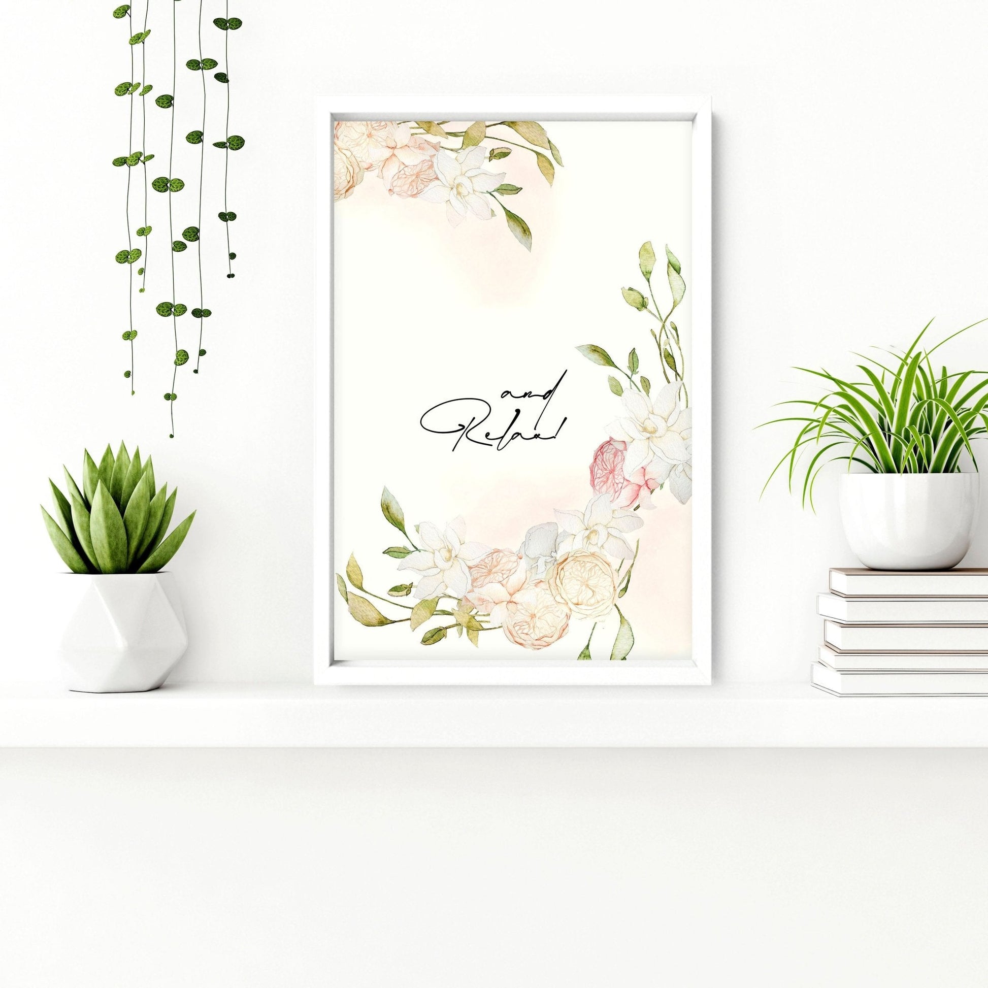 Bathroom art prints | Set of 2 Pink blooms wall art