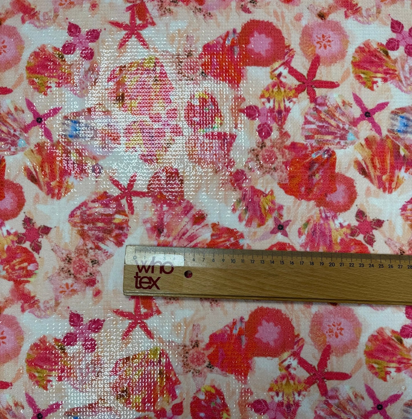 Pink Floral Sequin Fabric for Summer Dresses