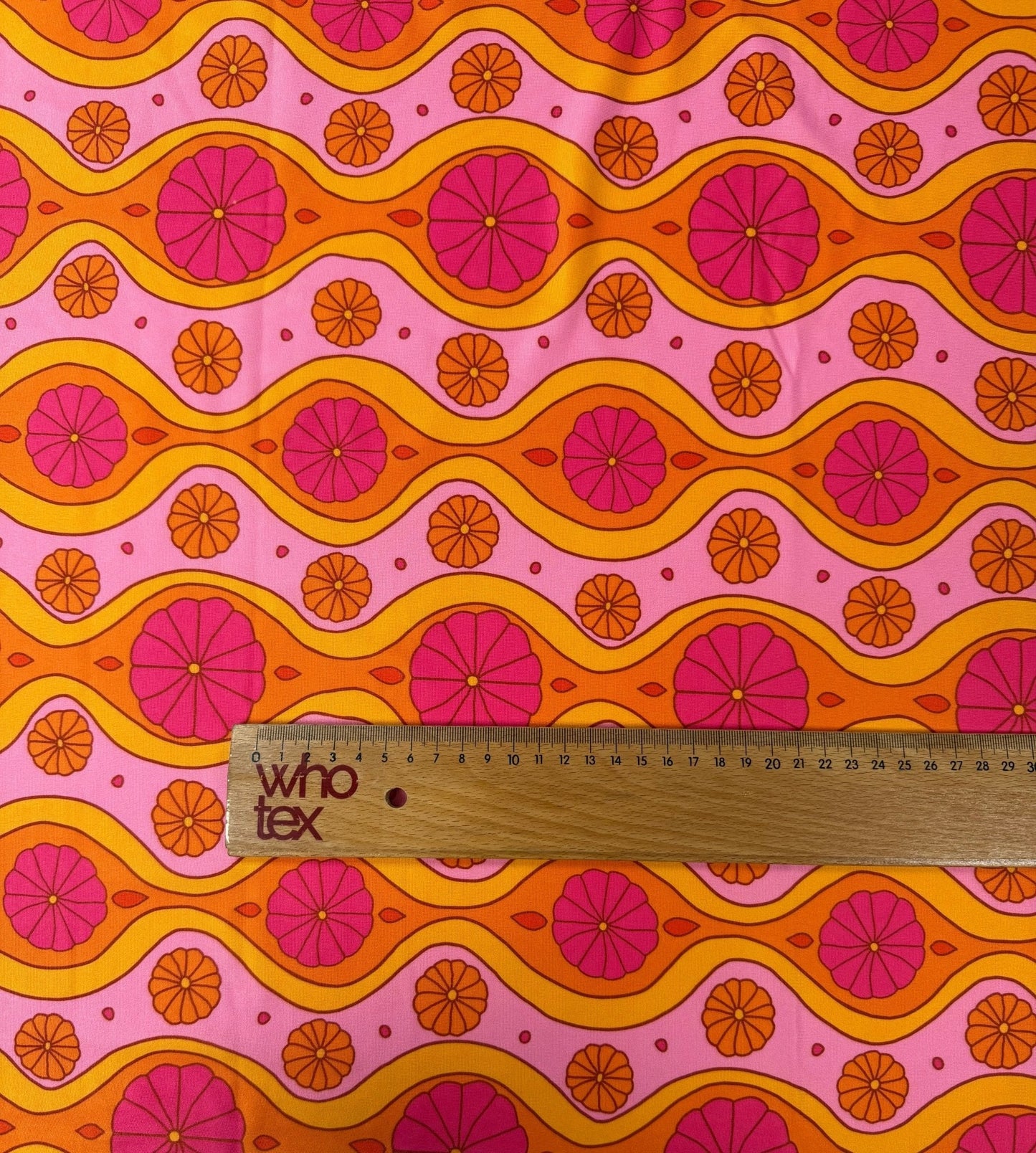 Pink Geometric Pattern Floral Fabric by Metre