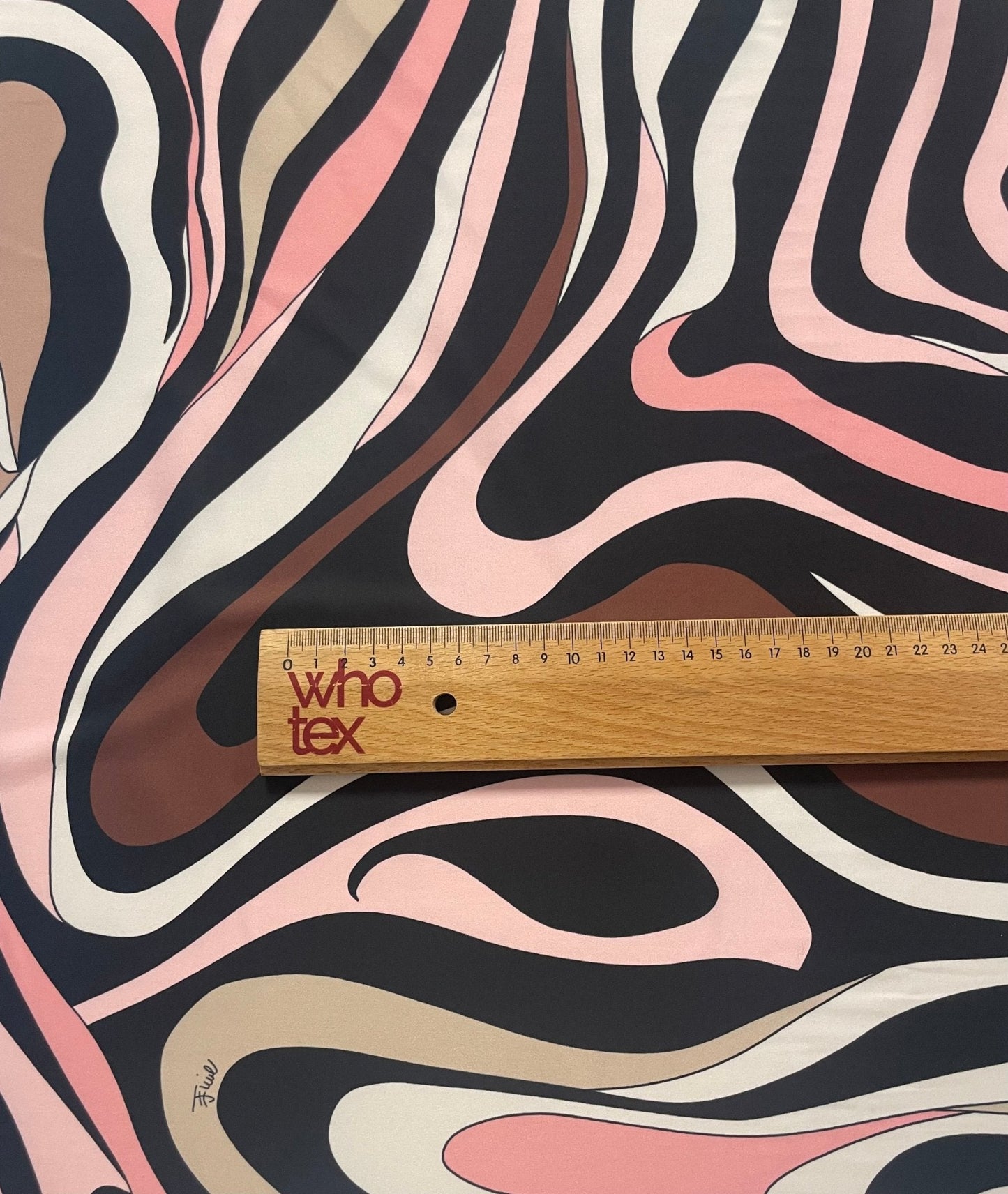 Pink Retro Abstract Pattern Fabric  by the Metre