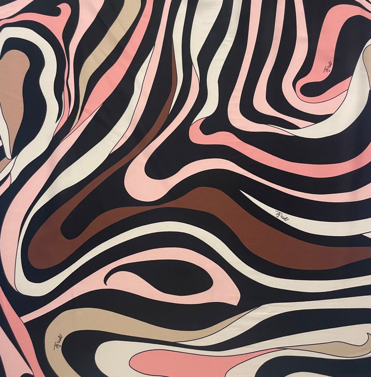 Pink Retro Abstract Pattern Fabric  by the Metre