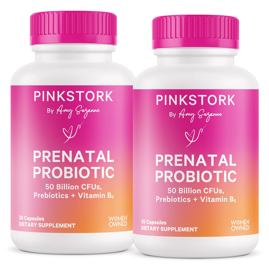 Pink Stork Prenatal Probiotics for Women – 60 Capsules | Gut Health & Immune Support
