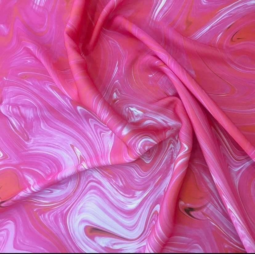 Pink Tie Dye Fabric By Metre