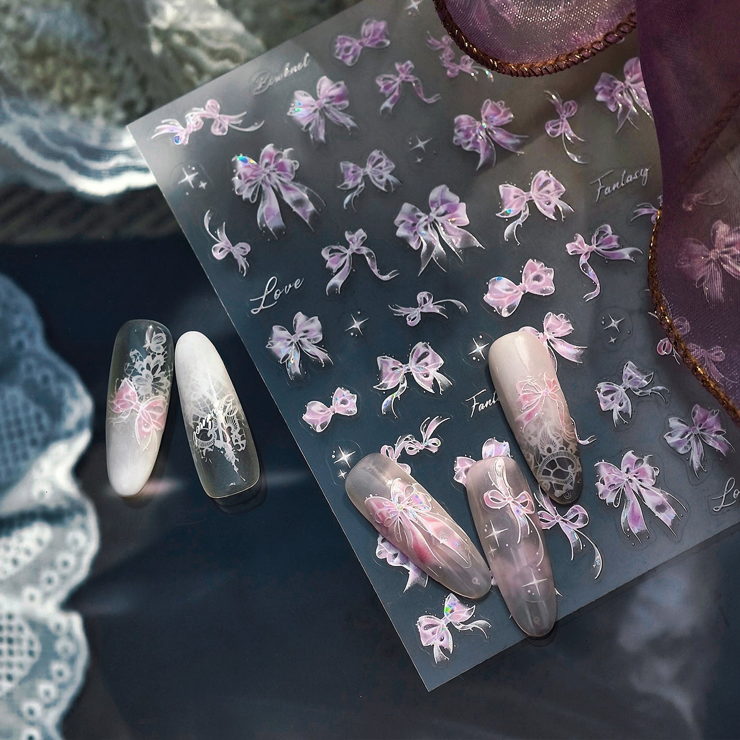 Hello Claws | Pink Bowknot Nail Deco Sticker